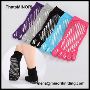 Ygminori — chaussettes de yoga antidérapantes, avec orteils ouverts, 5 orteils, avec poignée antidérapante, pour ballet, yoga, pilates, vente en gros - Product Image 3
