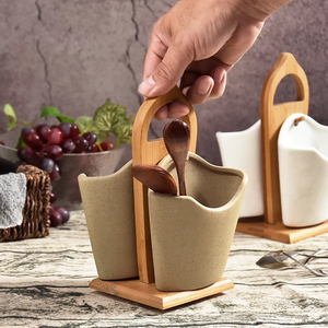 일본식 주방 용품 칼 붙이 홀더 레스토랑/세라믹 용품 홀더 나무 쟁반이있는 주방 - Product Image 3
