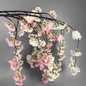 Wedding Party Decoration Romantic Silk Artificial Hanging Cherry Blossom Branch Long Paragraph Artificial Cherry Blossom Branch