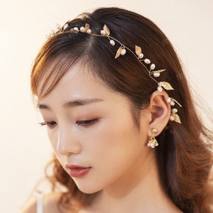 Phụ Kiện Cô Dâu Sang Trọng Thời Trang Thủ Công Làm Bằng Tay Hoa Pha Lê Vương Miện Vàng Vương Miện Cưới Cô Dâu Tiara - Product Image 1