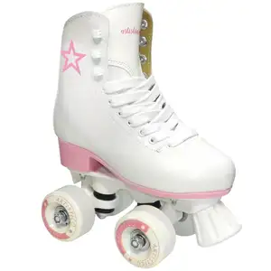 Nuovo di vendita caldo classico quad roller skate piccolo medio grande formato di colore rosa bianco