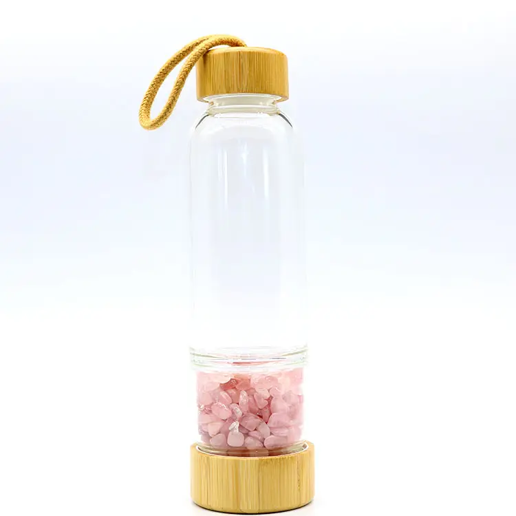 550ミリリットルCustom Logo Amethyst With Protective Silicone Sleeve Water Bottle With Bamboo Lid