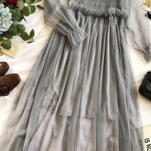 Nuova Vendita Calda Del Merletto Della Maglia Del Vestito Casuale Partito Del Randello di Usura Delle Donne A Vita Alta Elegante Vestito Lungo Sexy Vestiti della Molla E11069 - Product Image 6