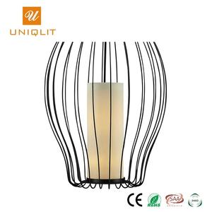 Hotel iluminación decorativa moderna hierro negro mate tela lámpara colgante - Product Image 4