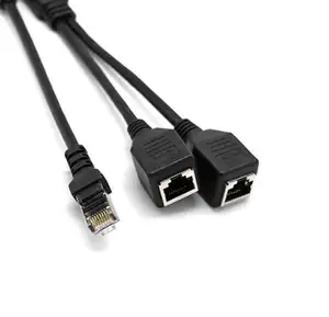 RJ45 Mannelijke Netwerk Splitter LAN Ethernet Netwerk Plug Splitter Extender Adapter Kabel