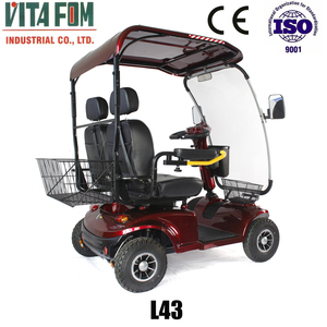 Scooter de Movilidad Eléctrico Antideslizante y Resistente al Desgaste de Doble Asiento para Discapacitados, 2 Plazas, 4 Ruedas y con Techo - Product Image 4
