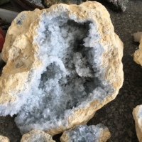 Cristal Mineral Natural, Piedras en Bruto Curativas, Geoda de Celestina Azul, Espécimen para Feng Shui y Decoración Coleccionable
