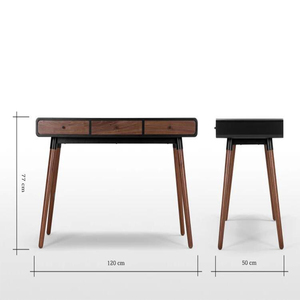 स्कैंडिनेवियाई काले चित्रित लकड़ी के लेखन डेस्क डिजाइन - Product Image 6