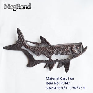 Arte de pared de pescado 3D de hierro fundido para decoración del hogar escultura de Metal para sala de estar o dormitorio - Product Image 3