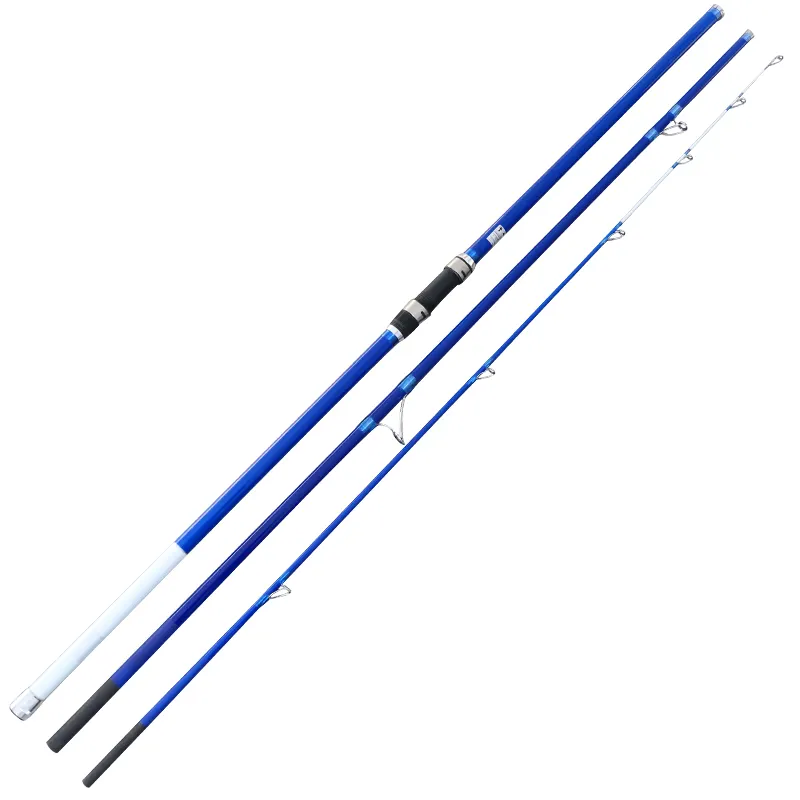 In Stock Blue Coating 3 Section Carbon Surfcasting Fishing Rod