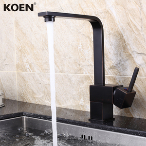 Grifo de fregadero de cocina negro frotado con aceite de un solo mango <span class=keywords><strong>moderno</strong></span>, grifo mezclador eléctrico, válvula de cerámica para hoteles, instalación de un solo orificio - Product Image 6