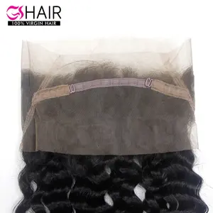 Guangzhou supplier drop shipping raw virgin 360 frontal closure loose wave 360 human hair lace frontal