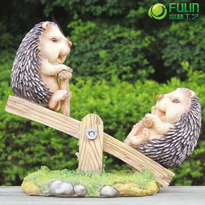 <strong>garden</strong> ornaments craft <strong>hedgehog</strong> on <strong>the</strong> sea-saw figurines - Product Image 1