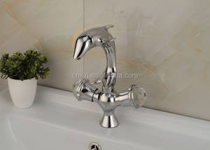 (A-T017) تصميم جديد النحاس مقابض مزدوجة دولفين خلاط صنابير الحمام غسل الشعر حوض صنبور خلاط - Product Image 2