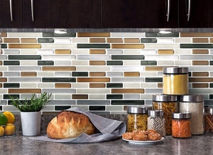 Pegatina de <span class=keywords><strong>vinilo</strong></span> 3D para pared <span class=keywords><strong>mosaico</strong></span> adhesivo para chimenea, azulejo impermeable para decoración de pared Interior - Product Image 5