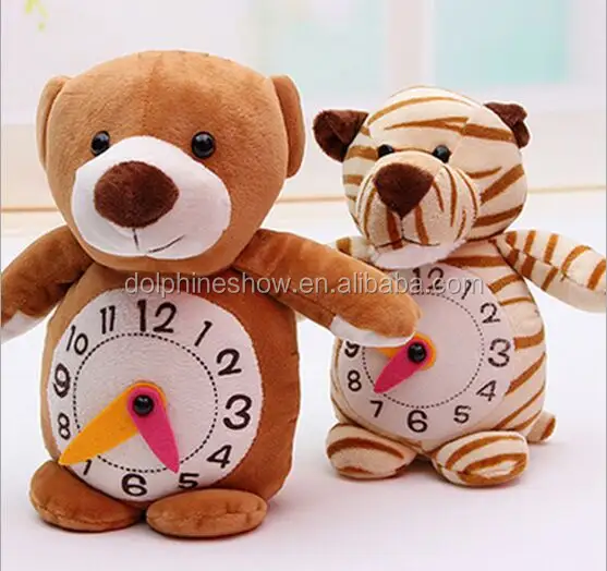 Custom plush toys animal shaped alarm clock