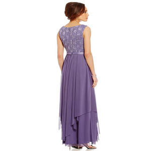 ملابس نسائية مساء dressSequined الدانتيل و الشيفون فتح سترة و اللباس مطرزة صدفي الرباط بوليرو 3/4 الأكمام اثنين من قطعة مجموعات - Product Image 4