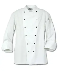 Wit Chef Uniform Jas Met Zwarte Knoppen