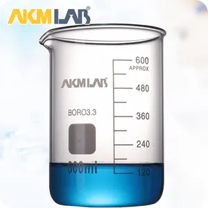 AKMLAB Cristalleria Pyrex 500 ml Bicchiere di Vetro Per Laboratorio