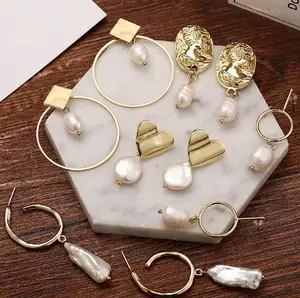 Zooying 2019 18 18kゴールドイヤリングスタッドファッションジュエリー卸売イヤリング真珠
