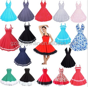 OEM En Gros 1950s 60s Sexy Vintage Rétro Vintage Balançoire Rockabilly Pinup Parti Prom Robe Dos Nu - Product Image 1