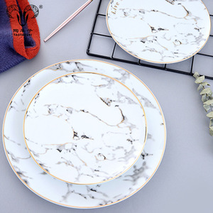 Ensemble <span class=keywords><strong>de</strong></span> plats en céramique en <span class=keywords><strong>marbre</strong></span> craquelé <span class=keywords><strong>de</strong></span> bonne qualité en gros / Assiette à dîner en céramique - Product Image 1