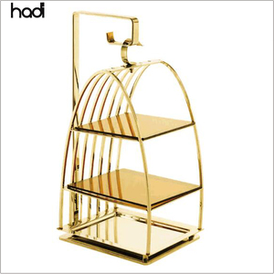 Antiche gabbie per uccelli dorate con supporto per ristoranti in acciaio inossidabile utensili da Buffet moda per matrimonio e pomeriggio torte da tè - Product Image 4
