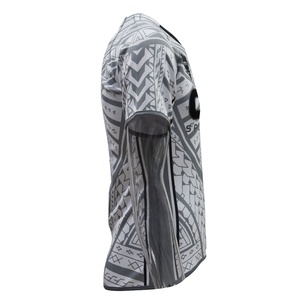 Saf toptan yeni stil özel avustralya <span class=keywords><strong>Rugby</strong></span> forması Tribal gömlek siyah beyaz - Product Image 2