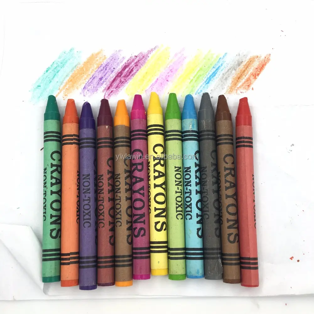 Gepersonaliseerde Nontoxic Bulk Kleurpotloden Wax Voor Kinderen Niet Giftig Wax Crayon Wax Caryon In Bulk 10000 Stuks Per Kleur Levendig kleuren Oem