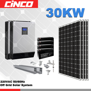 30KW Solaire Puissance avec <span class=keywords><strong>batterie</strong></span>, panneau solaire, hybride onduleur installer terrain pour un usage <span class=keywords><strong>domestique</strong></span> - Product Image 1