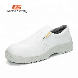 Zapatos de seguridad antideslizantes blancos para la industria alimentaria, para cocina, sin encaje