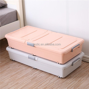 Boîte de rangement <span class=keywords><strong>sous</strong></span> le <span class=keywords><strong>lit</strong></span> de roulettes, grand conteneur <span class=keywords><strong>plastique</strong></span> de stockage pour vêtements chaussures - Product Image 6