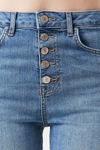 OEM Venta al por mayor China Your Own Brand Jeans Mujeres baratas de tiro alto Botón expuesto Skinny Jeans 015 - Product Image 2