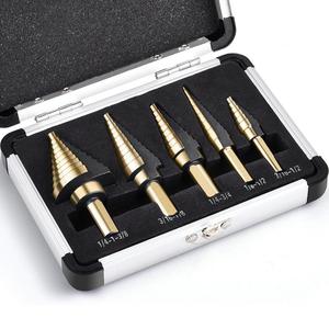 Aluminum Case Packing 5pcs HSS Cobalt Titanium Multiple Hole 50 Sizes Stepped <strong>Drill</strong> <strong>Bits</strong> Set