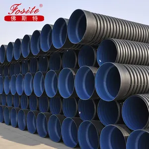 Pe Pipe Price SN4 SN8 SN16 18 Inch HDPE Double Wall Corrugated PE Drainage Pipe DWC Hdpe Plastic Culvert Pipe