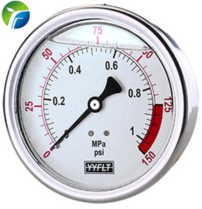 4 Zoll 100mm <span class=keywords><strong>1</strong></span> MPA/<span class=keywords><strong>1</strong></span> 50PSI Rück anschluss Flüssigkeits gefülltes Manometer 4 Zoll Edelstahl manometer - Product Image 1