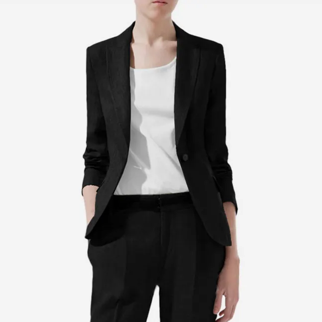 Sonder anfertigung in China Fabrik preis schwarz Pendeln formelle Damen Büro Arbeits kleidung Blazer Frauen Anzug