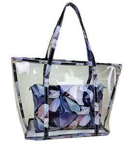 OEM New Design <strong>Lady</strong> Fashion Women's Shoulder PVC Waterproof Casual Tote <strong>Bag</strong> with Clear <strong>Side</strong> and Zipper - Product Image 2