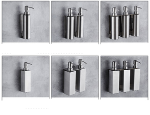 Distributeur de savon manuel mural <span class=keywords><strong>porte</strong></span>-<span class=keywords><strong>shampoing</strong></span> en acier inoxydable de grande capacité - Product Image 6