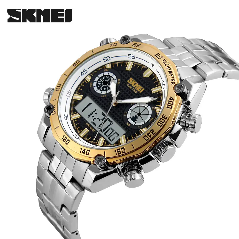 SKMEI 1204 Men's Digital and Quartz watch Analog Dual Display 30m Waterproof Men Sport Wristwatch Relogio Feminino