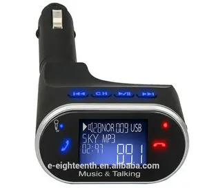 热销通用免提HD LCD BT车载套件MP3播放器FM发射器