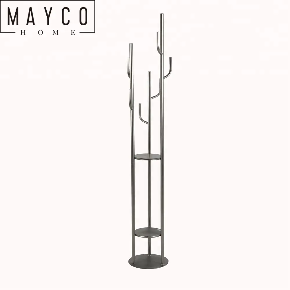 Mayco Metal Cactus Standing Coat Rack with Shelf for Bedroom