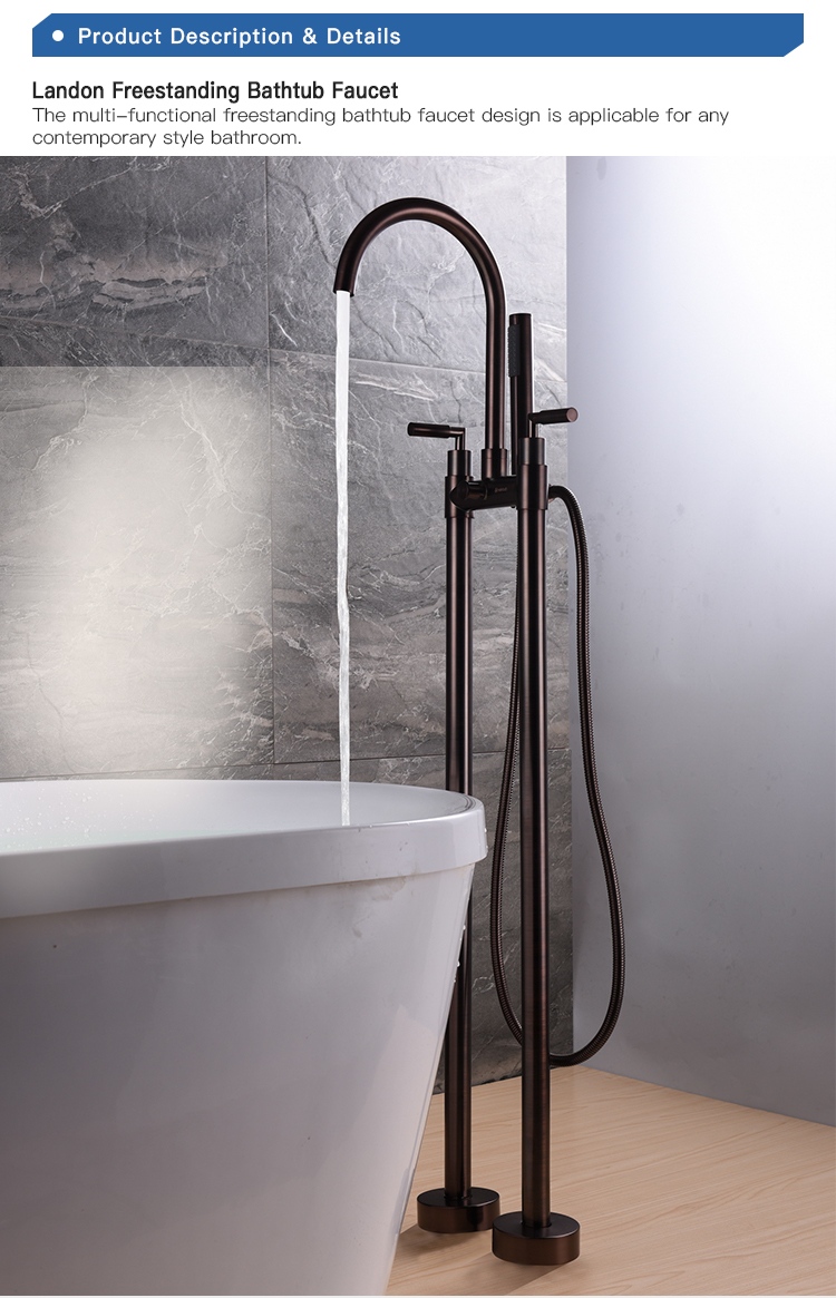 New style new dual handle bronze color mixer bathtub faucet with good quality