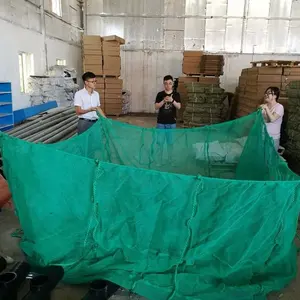 Hapa fish fry farming fihsing net cage fishing nets company qh support oem customized pe knotless 0.125mm-1.5mm)