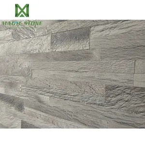 TV Background Interior Wall Decoration DIY Striped Stone Flexible Clay Wall MCM Flexible Tiles Brick