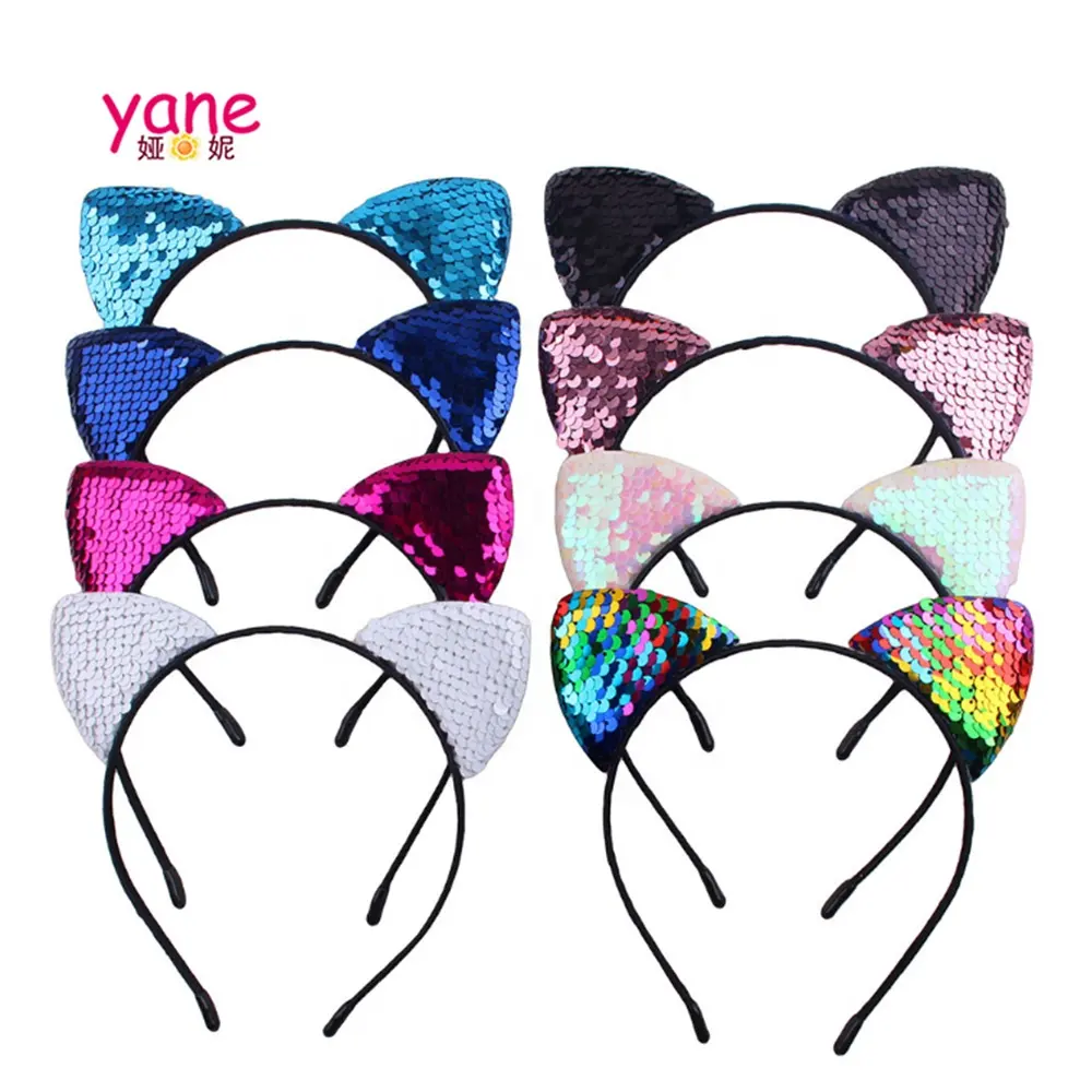 New product high quality girls hair accessories headband with cat
