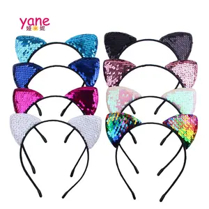 新产品高品质girls hair accessories headband与猫
