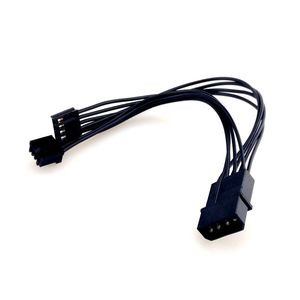Connettore di alimentazione da Molex a doppio floppy. Connettore per unità floppy con cavi e connettori neri. Cavo di collegamento per pinout del sistema di fissaggio - Product Image 1
