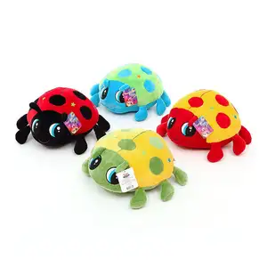 20cm/35cm/45cm beautiful customized stuffed color-assorted plush ladybug dolls toy with embroidery logo