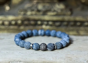 Nouveau Bracelet élastique pour femmes, en pierre de jaspe, au Design Unique, avec perles en diamant, élastique - Product Image 6
